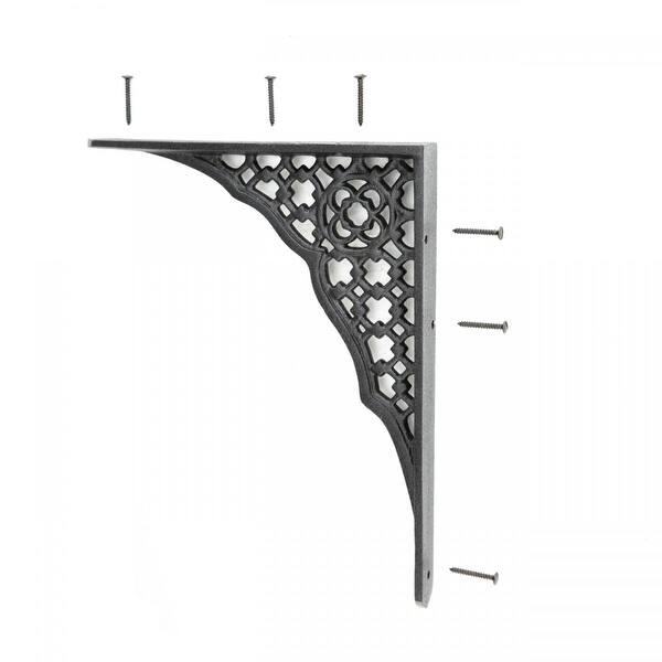 Victorian Shelf Brackets Pair 7 X 8 3/4" Black Aluminum Renovators